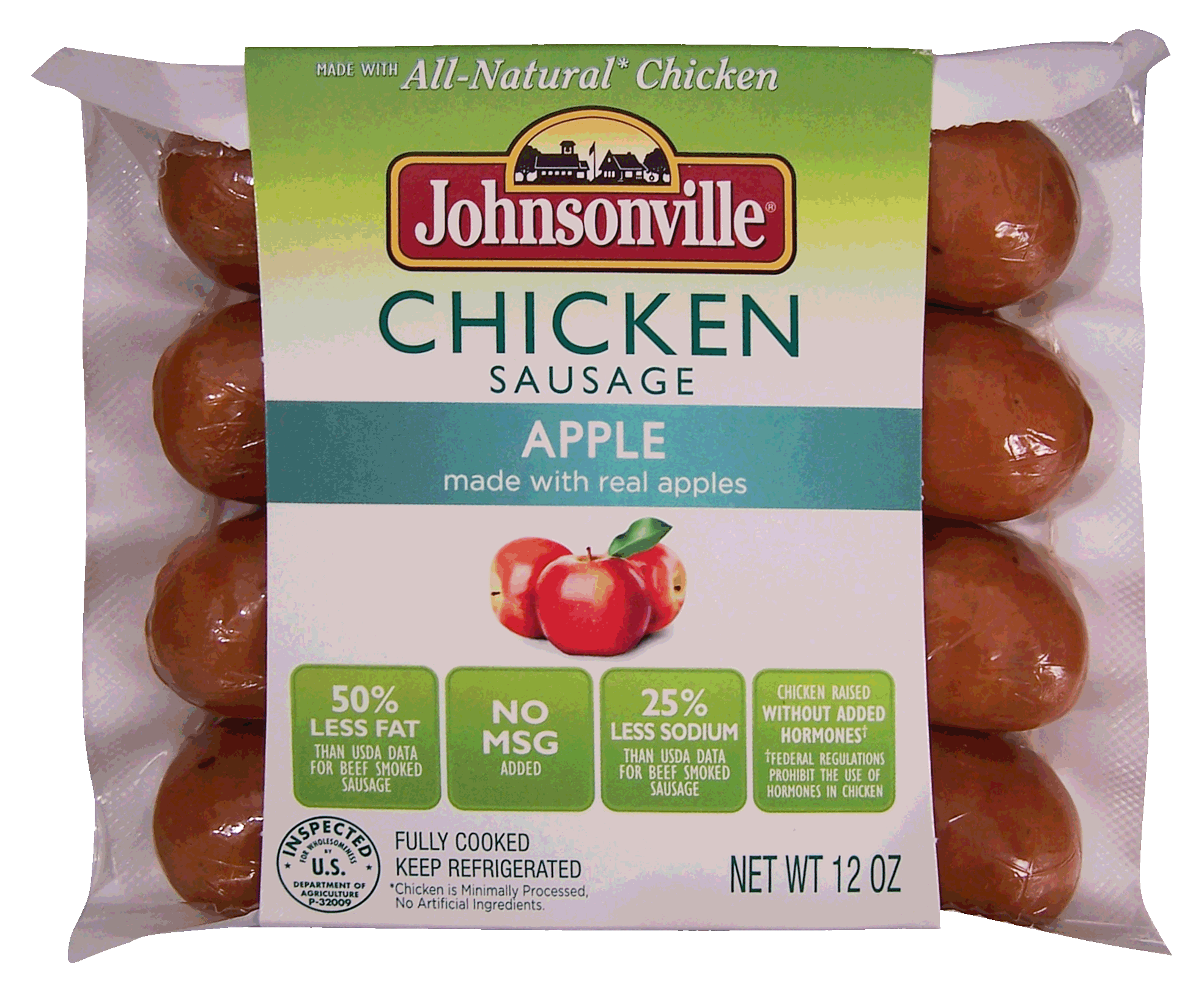 Johnsonville  chicken sausage, apple, made with real apples, 4 ct Full-Size Picture